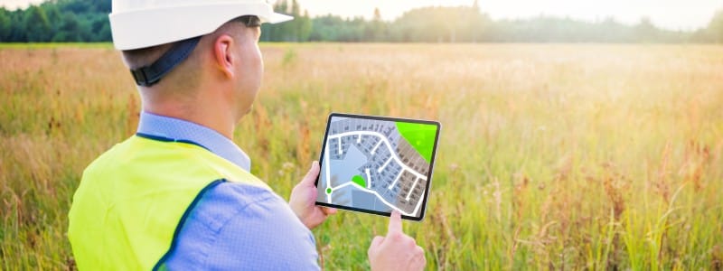 Surveying land