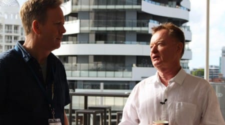 Bob talking with a client